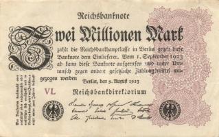 Német Birodalom / Weimari Köztársaság 1923. 2.000.000M (50x) T:II,II/III,III