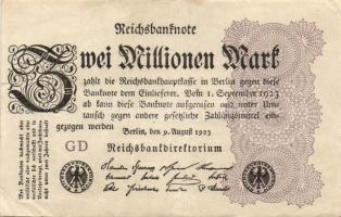 Német Birodalom / Weimari Köztársaság 1923. 2.000.000M (50x) T:II,II/III,III