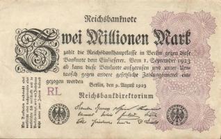 Német Birodalom / Weimari Köztársaság 1923. 2.000.000M (50x) T:II,II/III,III