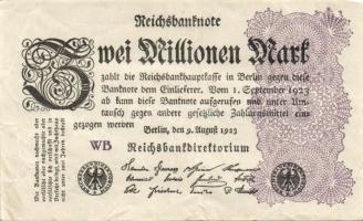 Német Birodalom / Weimari Köztársaság 1923. 2.000.000M (50x) T:II,II/III,III
