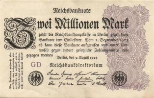 Német Birodalom / Weimari Köztársaság 1923. 2.000.000M (50x) T:II,II/III,III