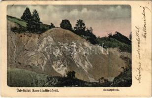 1907 Szovátafürdő, Baile Sovata; sókárpátok. Hönig Bernát kiadása / salt rocks (EK)