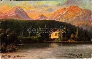 1910 Tátra, Magas-Tátra, Vysoké Tatry; Csorba-tó. Raphael Tuck & Sons Oilette Serie Hohe Tatra No. 608 B. / Strbské pleso / lake (EK)