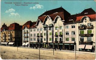 1914 Temesvár, Timisoara; Belváros, Dauerbach palota, Palace kávéház, Ohlhausen és Klemann üzlete / palace, cafe, shops (EM)