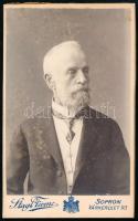 cca 1915 Idős úr portréja, keményhátú fotó Stagl Ferenc soproni műterméből, foltos, 10,5×6,5 cm