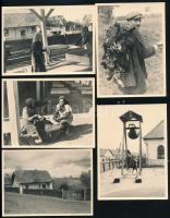 cca 1940 Falusi életképek, 5 db fotó, szép állapotban, 12x9 cm