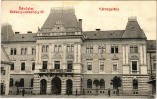 1910 Székelyudvarhely, Odorheiu Secuiesc; megyeház. Zabolai Székely Dénes kiadása / county hall