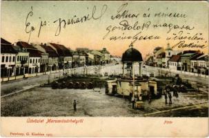 1905 Marosvásárhely, Targu Mures; Fő tér, Bodor kút. Petróczy G. 1905. / main square, well (fl)