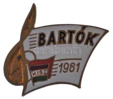 1961 .Bartók - KISZ zománcozott bronz kitűző (24x28mm) T:AU