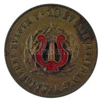 ~1970-1980. 10 év a Magyar Zenekultúra Szolgálatában zománcozott bronz jelvény (28mm) T:AU