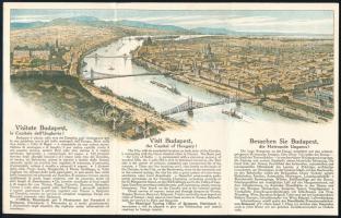 cca 1920-1940 Budapest, ötnyelvű, képekkel illusztrált idegenforgalmi prospektus, 24x15,5 cm