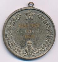 Törzsök Károly (1906-1964) 1953. "Fáklya Sport Egyesület 1951" kétoldalas ezüstözött bronz...