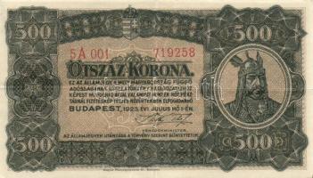 1923. 500K "Magyar Pénzjegy..." T:II-