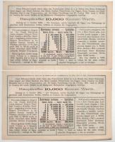 Budapest 1903. "Tanuló Sorsjegy" 1K értékben (5x) sorszámkövetők "098389-098293"...