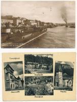 8 db RÉGI és 2 modern képeslap: történelmi magyar és külföldi városok / 8 pre-1945 and 2 modern post...