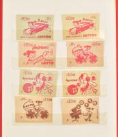 32 db Lottó-Totó gyufacímke, posta logós albumban, 20x17 cm