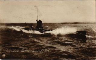 1916 Forcierte Überwasserfahrt / WWI German Navy submarine + K.U.K. KRIEGSMARINE SMS HABSBURG (fl)