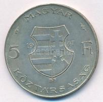 1947. 5Ft Ag "Kossuth" T:AU,XF patina
Adamo F8.1