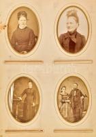 cca 1870-1910 Régi fotóalbum, benne kb. 80 db fotóval, nagyrészt keményhátú fotókkal, de benne néhán...