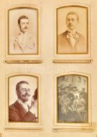 cca 1870-1910 Régi fotóalbum, benne kb. 80 db fotóval, nagyrészt keményhátú fotókkal, de benne néhán...