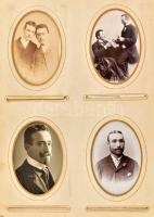 cca 1870-1910 Régi fotóalbum, benne kb. 80 db fotóval, nagyrészt keményhátú fotókkal, de benne néhán...