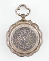 Regulador D.G. zsebóra, ezüst (Ag) tokos, duplafedeles, zománc berakással és réz rátéttel díszítve. ...