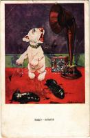 1927 Rádió örömök. Bonzo kutya / Bonzo dog. B.K.W.I. Bonzo-Serie II/3. s: G. E. Studdy (EB)