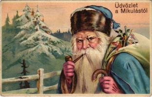 Üdvözlet a Mikulástól / Saint Nicholas greeting. Import 226. 185. litho (EK)