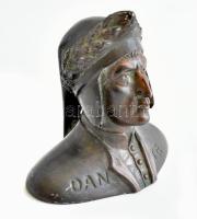 Jelzés nélkül: Dante Alighieri, itáliai költő, filozófus büsztje. Ón, kis kopásokkal, m: 9,5 cm