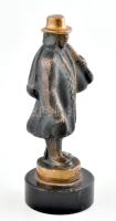 NC jelzéssel: Vándor. Bronz, fatalpon, m: 13,5 cm