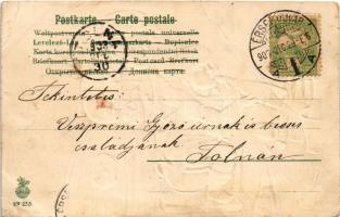 1903 Boldog Újévet! / New Year greeting art postcard, humour. Emb. litho (fa)