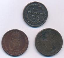Vegyes: 1780K 1kr Cu "Mária Terézia" Körmöcbánya + 1861B 4kr Cu + Ausztria 1816. 1kr Cu T:...