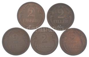 1926-1940. 2f bronz (5xklf) T:XF,VF