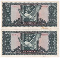 1945. 10.000.000P (2x) sorszámkövetők "O 340 022387 - O 340 022388" T:F folt
Adamo P26