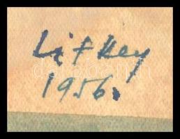 Litkey György (1907-1975): Utcarészlet, 1956. Akvarell, papír, jelzett, 25x38 cm