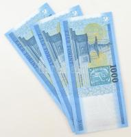 2017. 1000Ft (3x) sorszámkövetők "DB 9732449 - DB 9732451" T:UNC