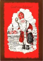 Gruß vom Nikolaus! / Saint Nicholas greeting art postcard - modern (EK)