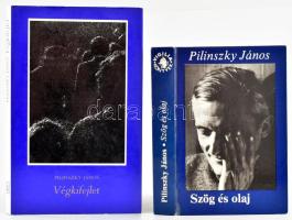 Pilinszky János 2 kötete: Végkifejlet. Versek és színművek. Bp., 1974, Szépirodalmi Könyvkiadó. Kiadói kartonált papírkötés, kiadói papír védőborítóban. + Szög és olaj. Próza. Bp., 1982, Vigilia. Kiadói kartonált papírkötés, a gerincen apró sérüléssel.