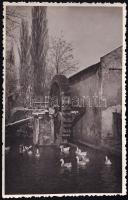 cca 1940 Vízimalom, Klein Dezső Szolnok, fotólap, 13,5×8,5 cm / Watermill, photo