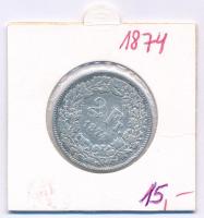 Svájc 1874B 2Fr Ag T:3  Switzerland 1874B 2 Francs AG C:F  Krause Y#32