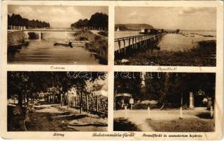 1936 Balatonmáriafürdő, Csatorna, sétány, strandfürdő, szanatórium bejárata (EK)