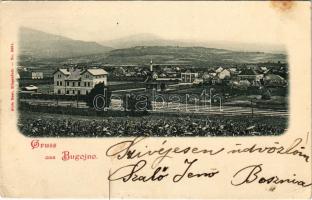 1898 (Vorläufer) Bugojno, Bahnhof / railway station + K. und K. Milit. Post XVI Bjelina (EK)