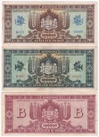 1945. 100.000P + 1946. 100.000MP + 100.000BP T:F folt, az egyiken apró szakadás