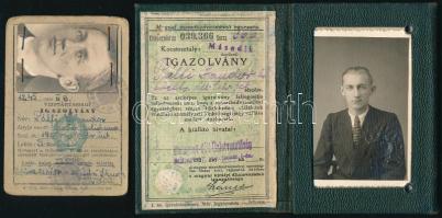 1938-1952 4 db MÁV fényképes arcképes igazolvány