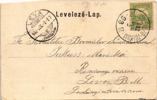 1902 Besztercebánya, Banská Bystrica; Fő tér, szökőkút, városháza, üzletek / main square, fountain, ...