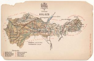 Kolozs vármegye térképe. Károlyi Gy. kiadása / Map of Cluj county (b)