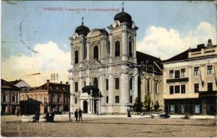 Temesvár, Timisoara; Losonczy tér a Székesegyházzal, Eberhard üzlete. Bettelheim Miksa és Társa kiadása / square, cathedral, shops (fa)