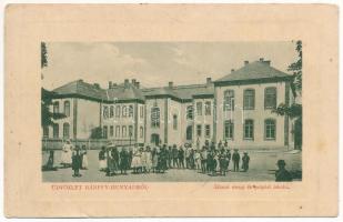 1916 Bánffyhunyad, Huedin; Állami elemi és polgári iskola. W.L. Bp. 7083. 1910-13 Diamantstein Nándor kiadása / school (gyűrődések / creases)