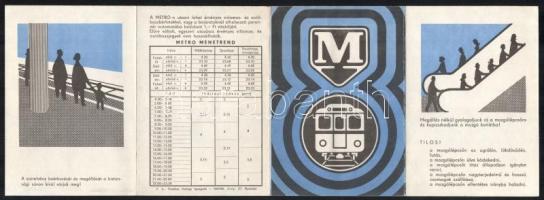 1972 Budapesti 2-es metró képes, térképes menetrendje, utazási feltételek ismertetésével