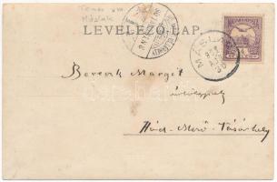 1901 Máslak, Masloc; Fő tér, nagyvendéglő és szálloda, utcakép / main square, street view, restauran...